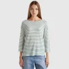 Striped t-shirt with 3/4 sleeves