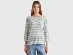 Striped t-shirt with 3/4 sleeves