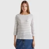 Striped t-shirt with 3/4 sleeves