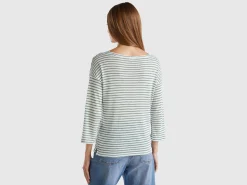 Striped t-shirt with 3/4 sleeves