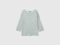 Striped t-shirt with 3/4 sleeves