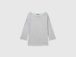 Striped t-shirt with 3/4 sleeves