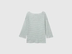 Striped t-shirt with 3/4 sleeves