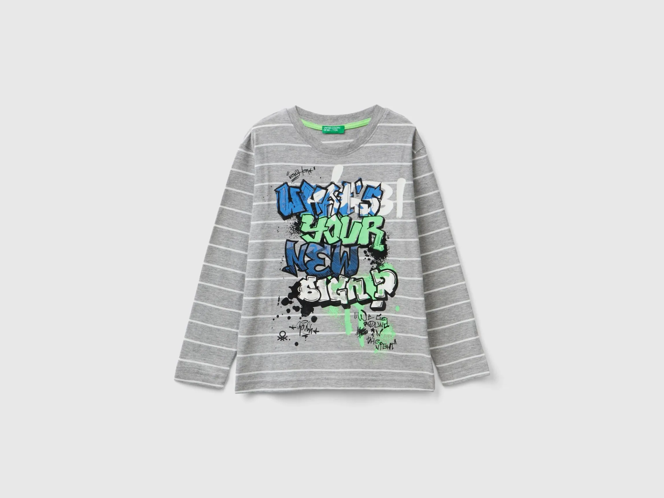 Striped t-shirt with slogan