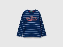 Striped t-shirt with slogan