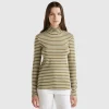 Striped turtleneck t-shirt