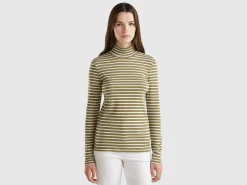 Striped turtleneck t-shirt