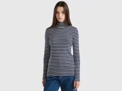 Striped turtleneck t-shirt