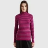 Striped turtleneck t-shirt