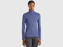 Striped turtleneck t-shirt