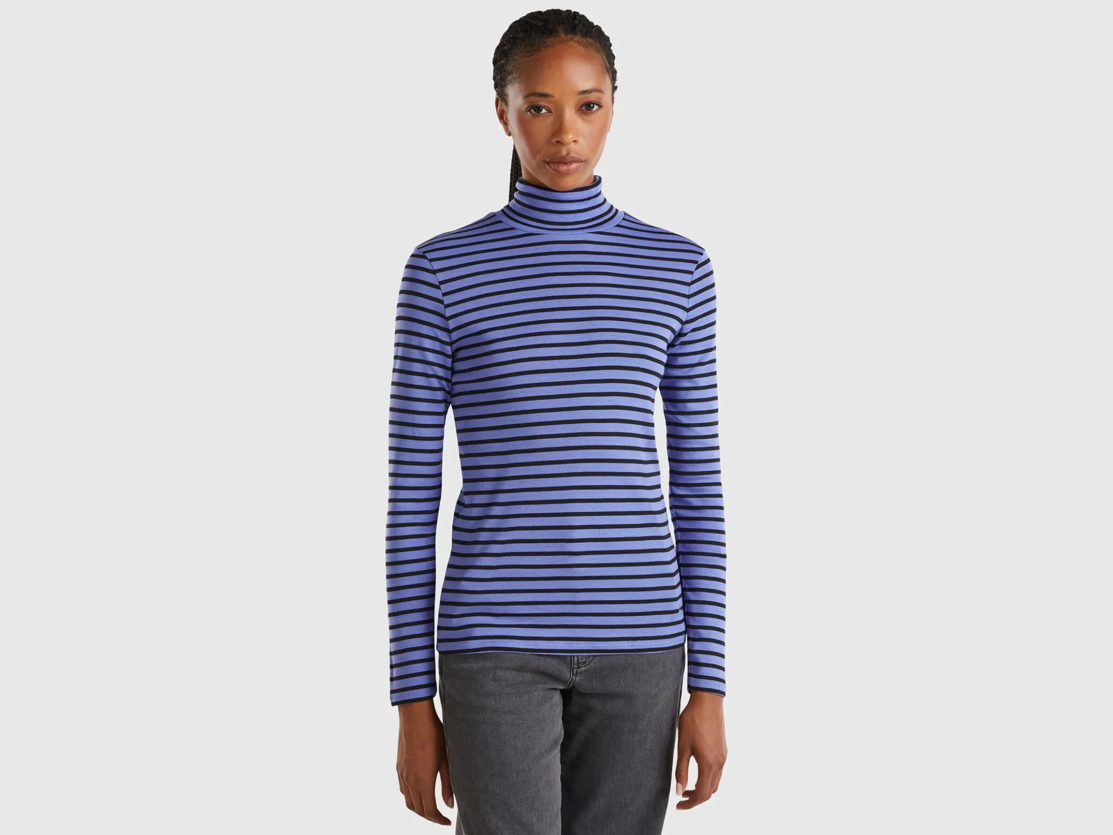 Striped turtleneck t-shirt