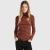 Striped turtleneck t-shirt