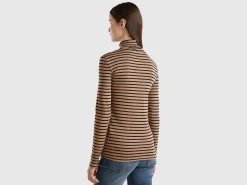 Striped turtleneck t-shirt