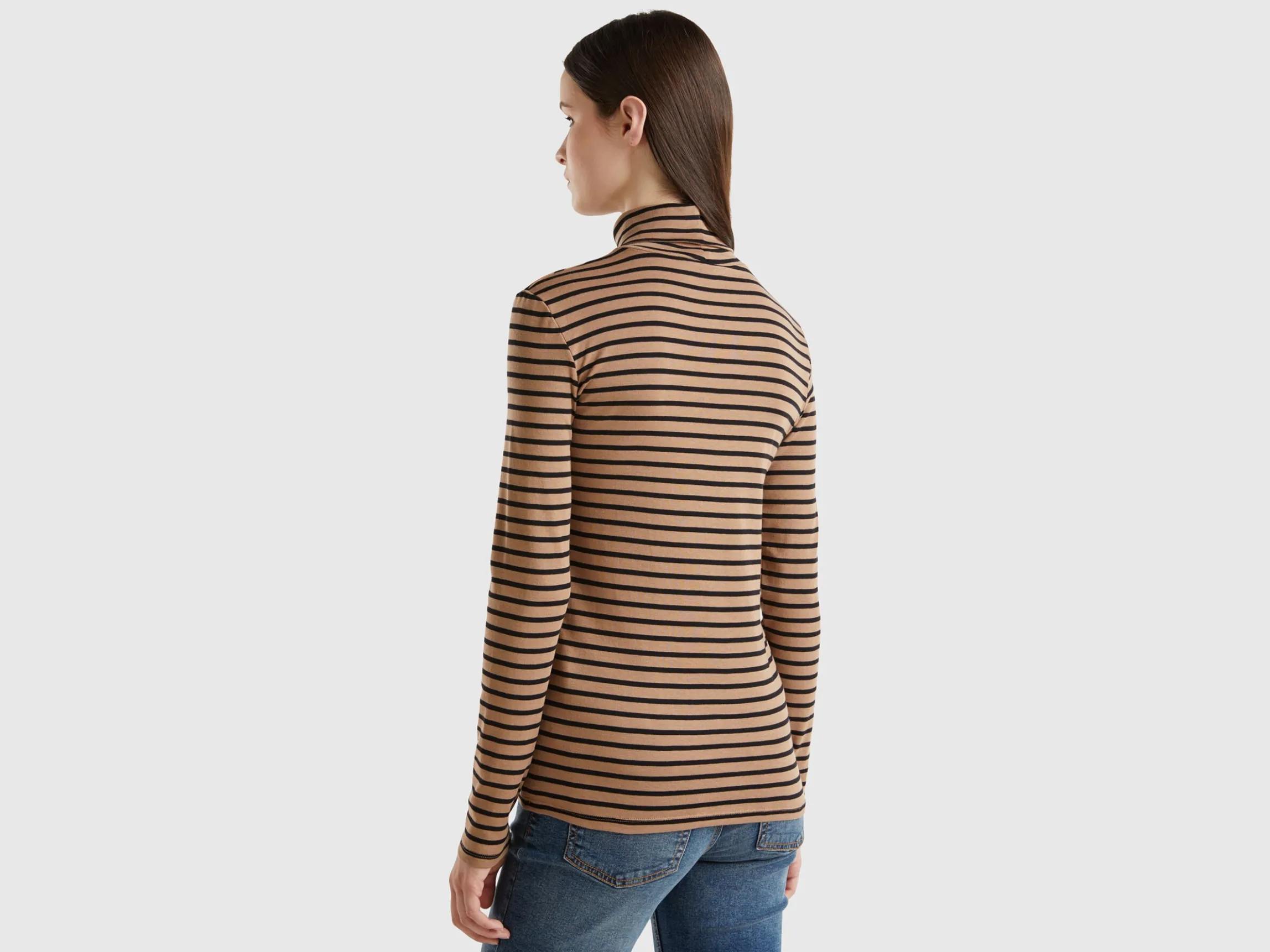 Striped turtleneck t-shirt