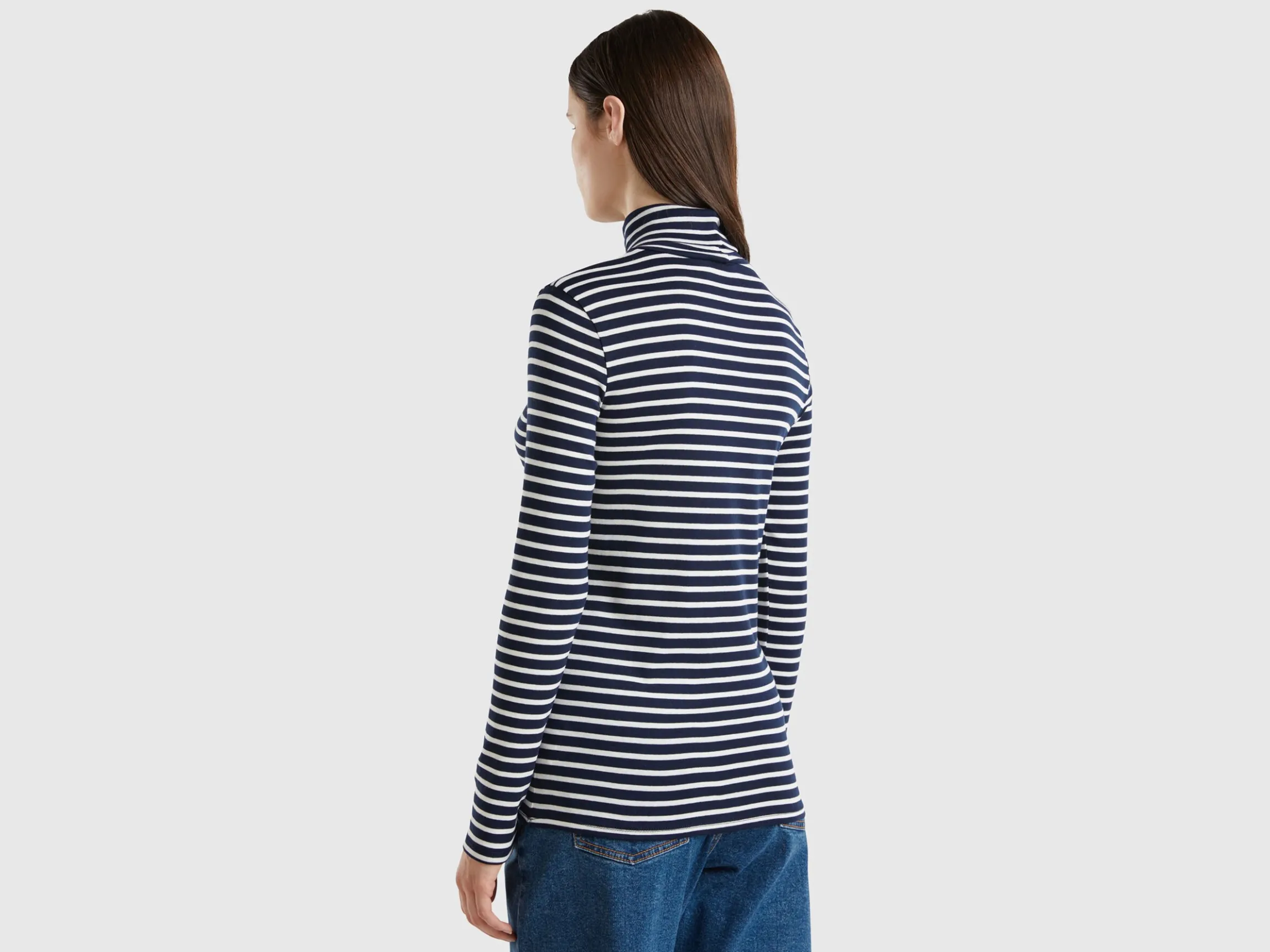 Striped turtleneck t-shirt