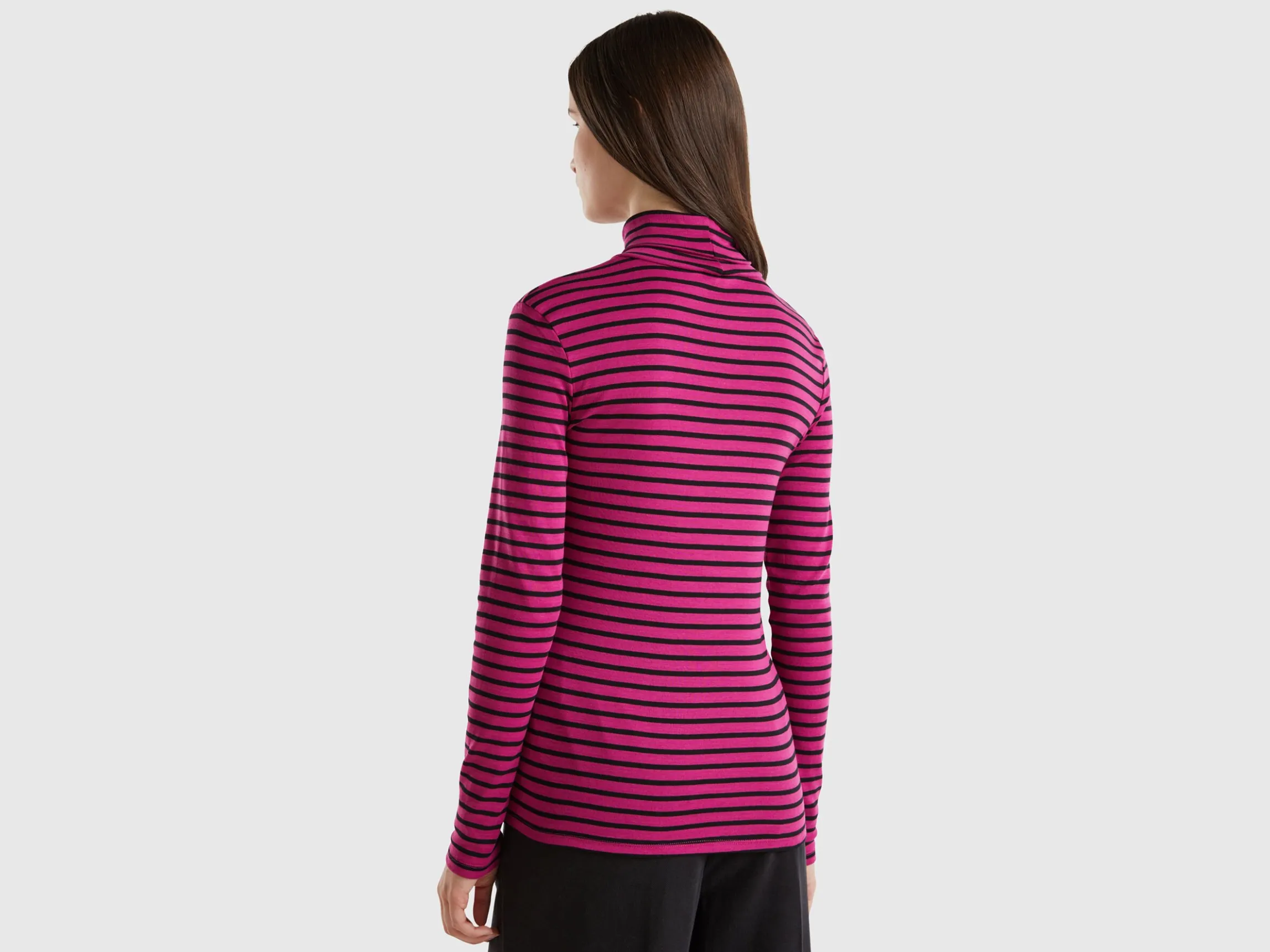 Striped turtleneck t-shirt