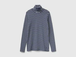 Striped turtleneck t-shirt