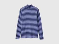 Striped turtleneck t-shirt