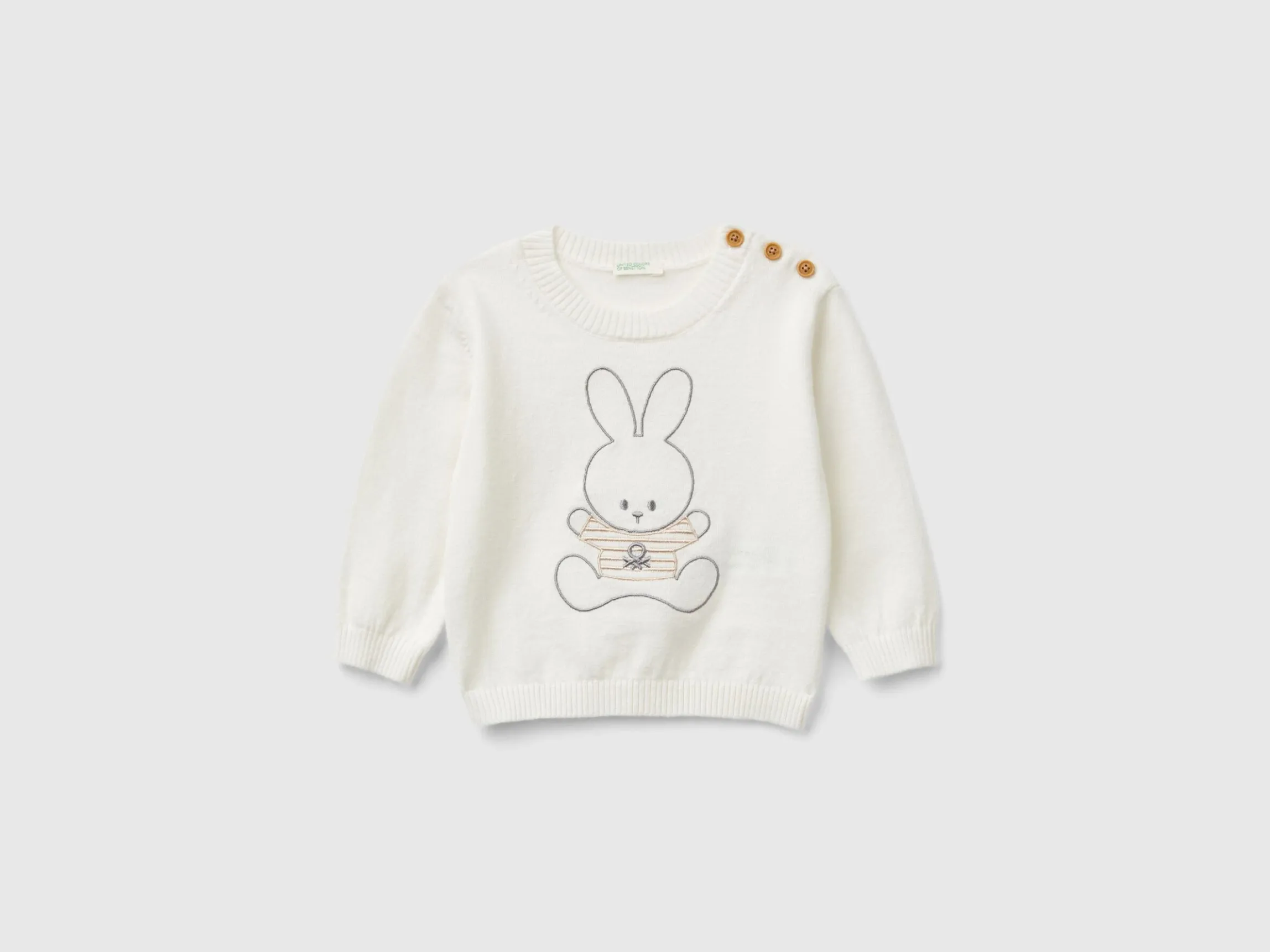 Sweater in wool blend with embroidery