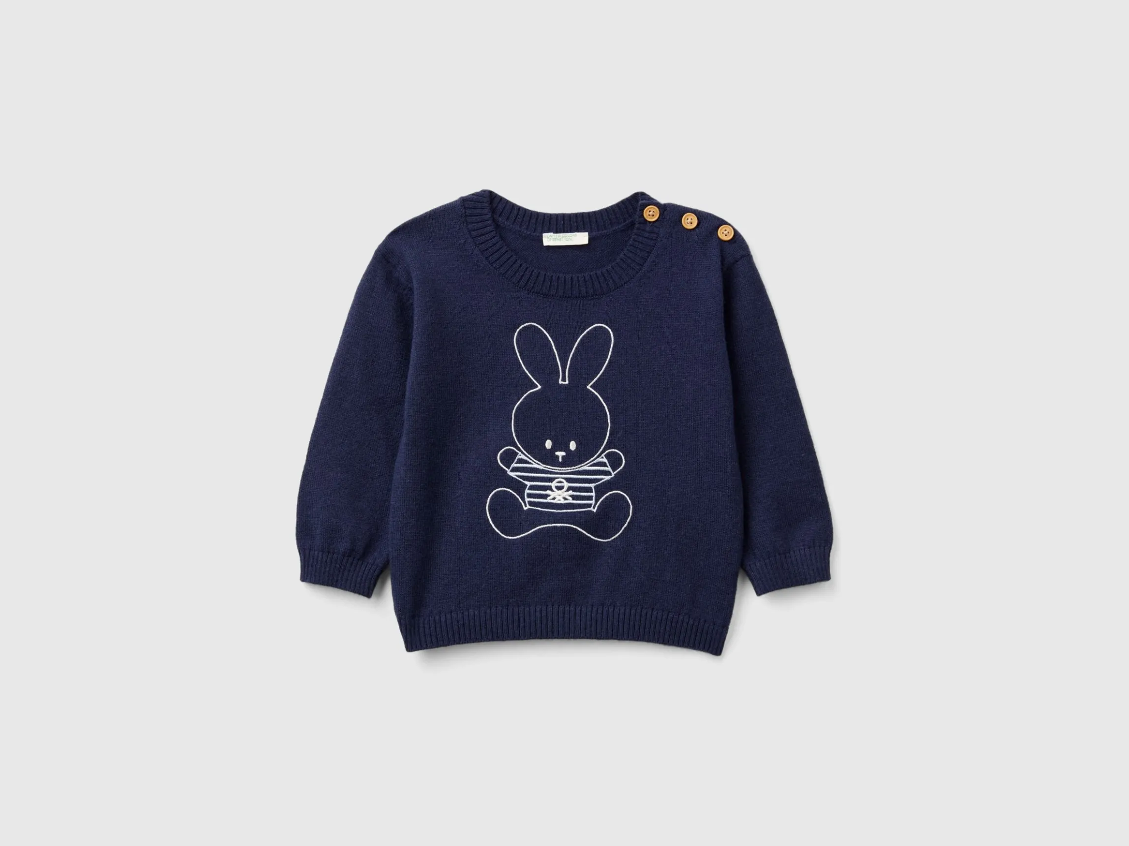 Sweater in wool blend with embroidery