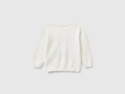 Sweater in wool blend with embroidery
