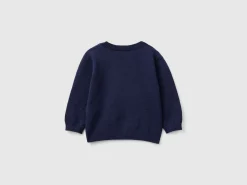 Sweater in wool blend with embroidery