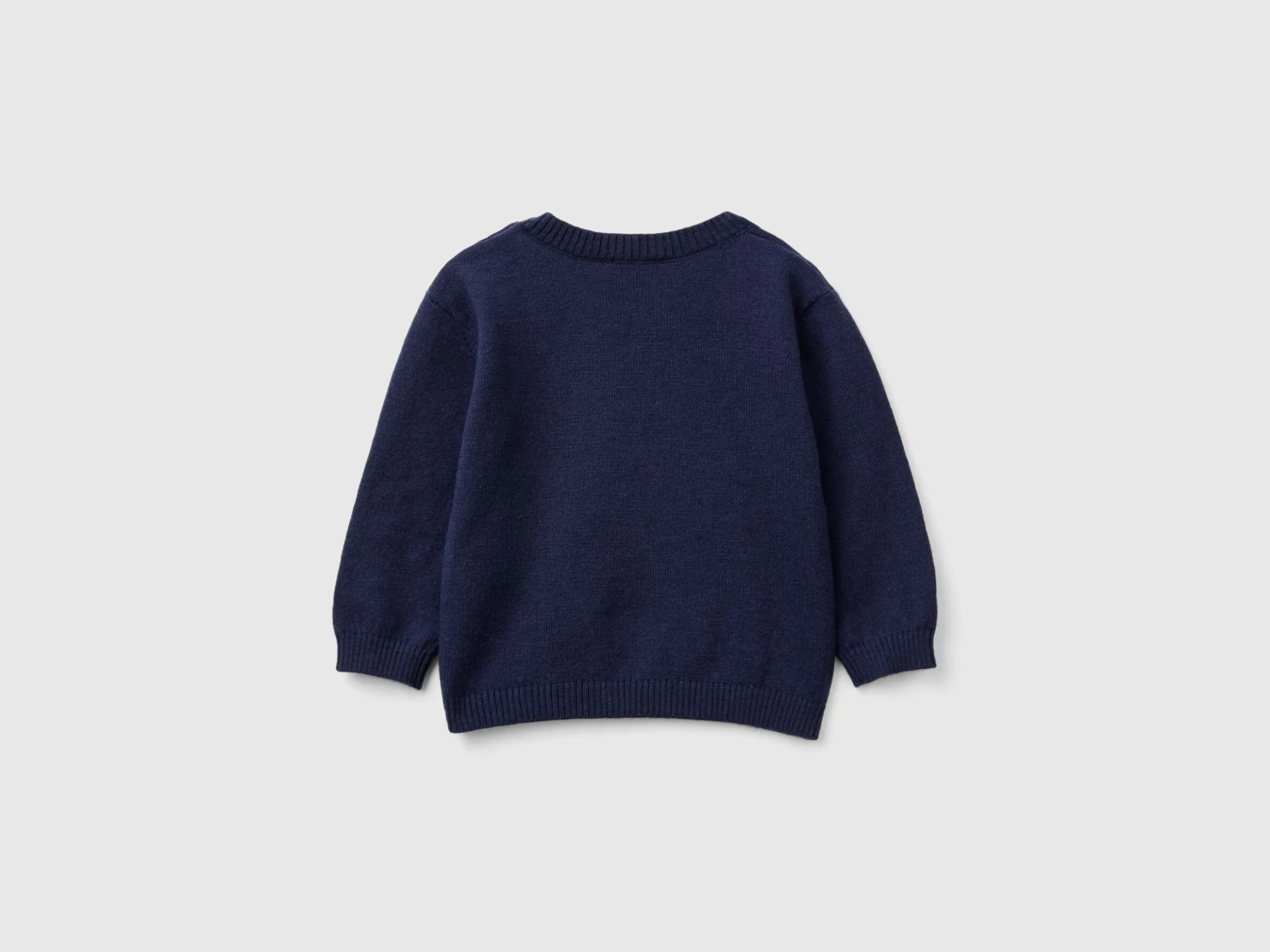 Sweater in wool blend with embroidery