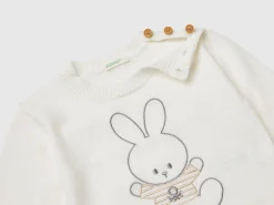 Sweater in wool blend with embroidery