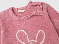Sweater with bunny inlay