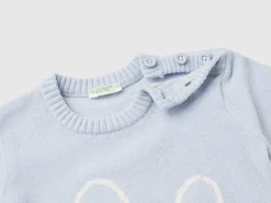 Sweater with bunny inlay