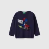 Sweater with dinosaur inlay