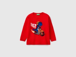 Sweater with dinosaur inlay