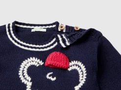 Sweater with embroidery and applique