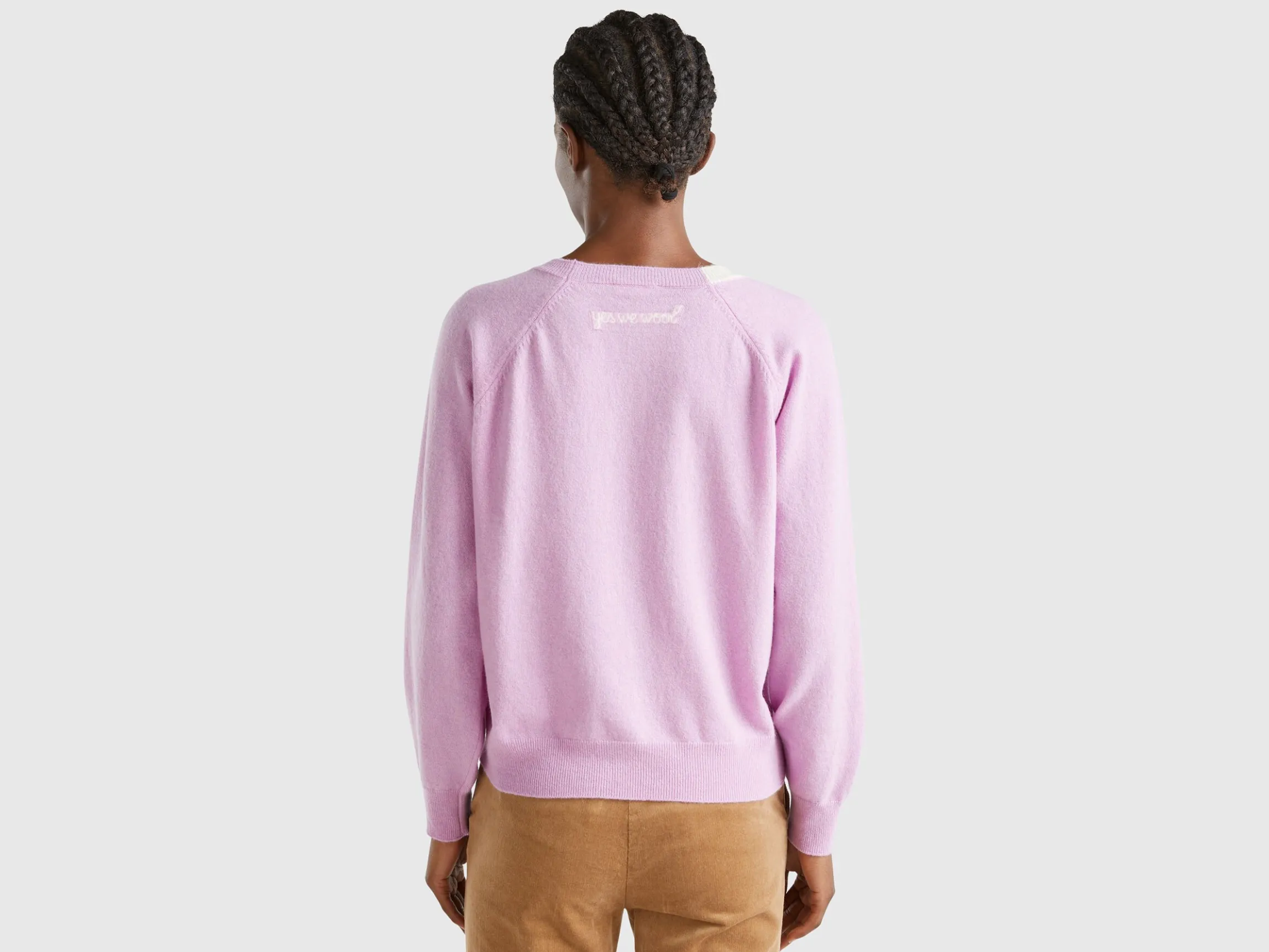 Sweater with embroidery in Merino wool