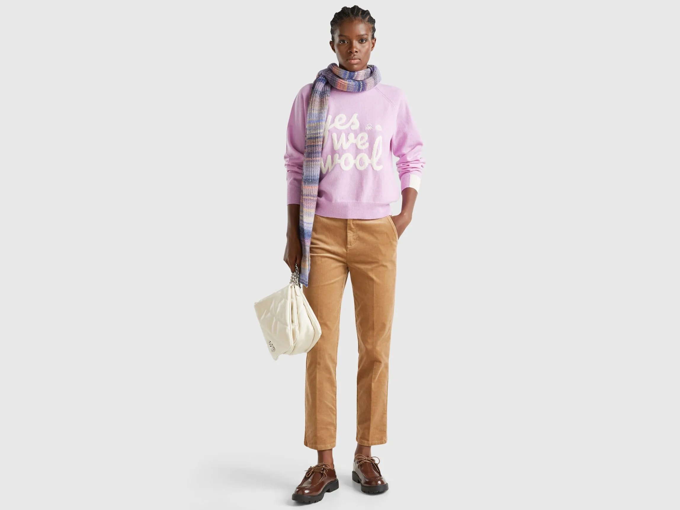 Sweater with embroidery in Merino wool