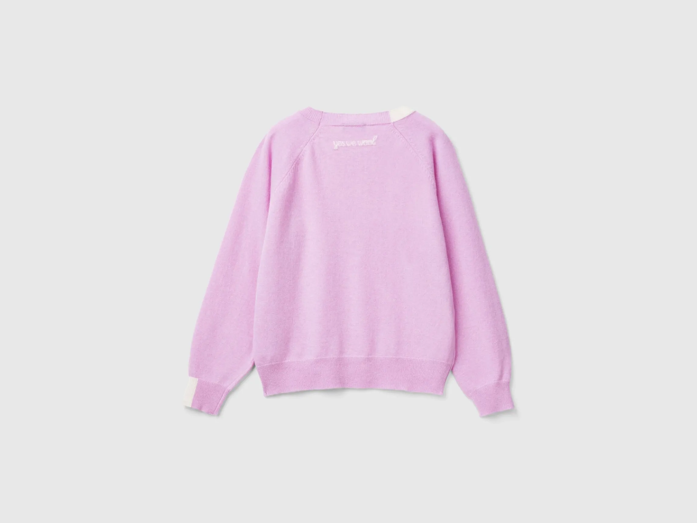 Sweater with embroidery in Merino wool