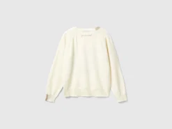 Sweater with embroidery in Merino wool