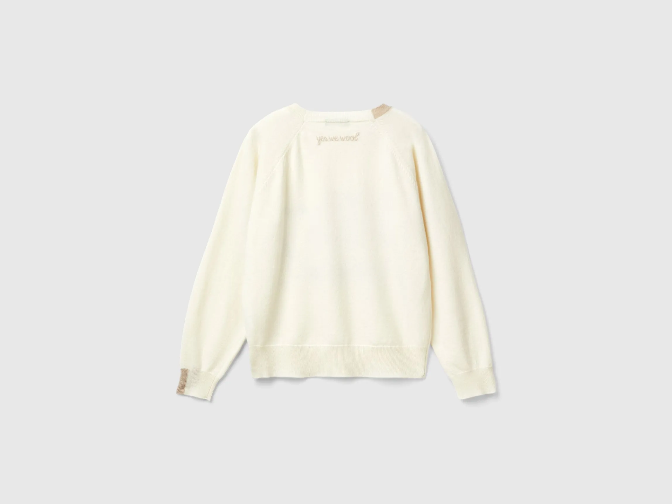 Sweater with embroidery in Merino wool