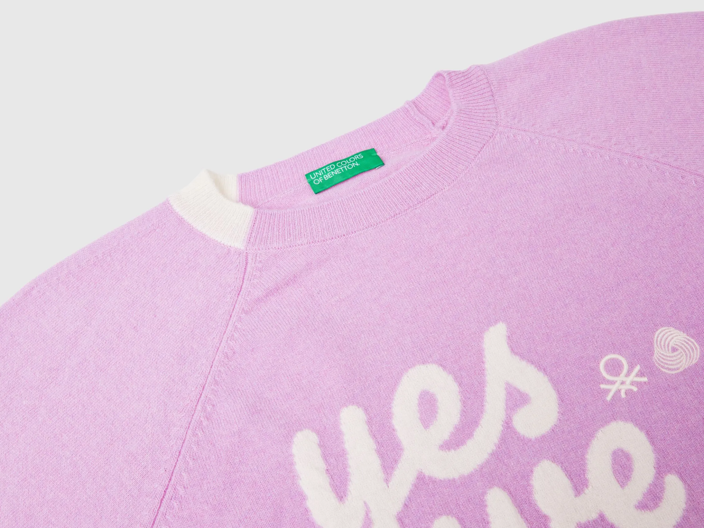 Sweater with embroidery in Merino wool