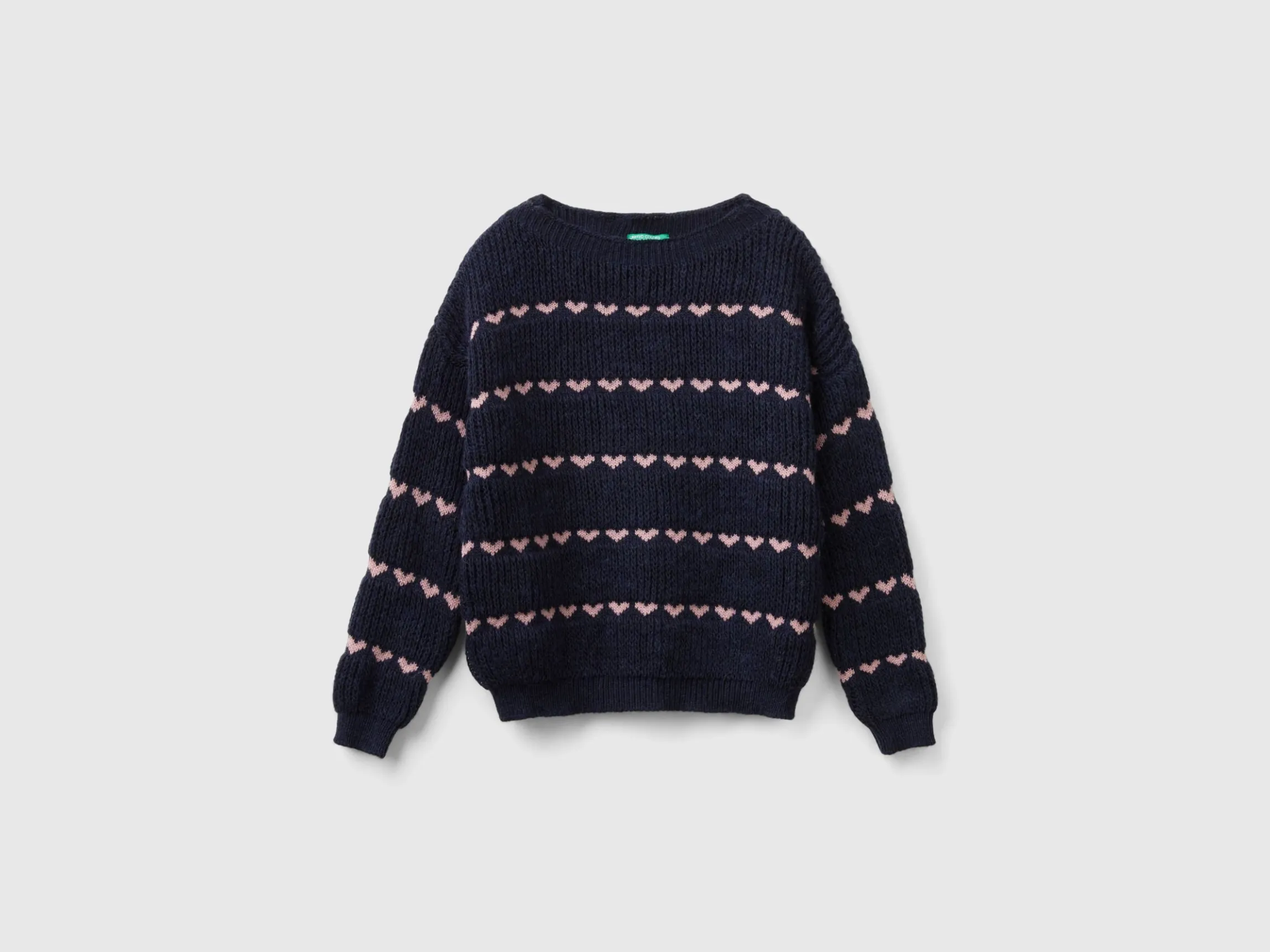 Sweater with heart inlay