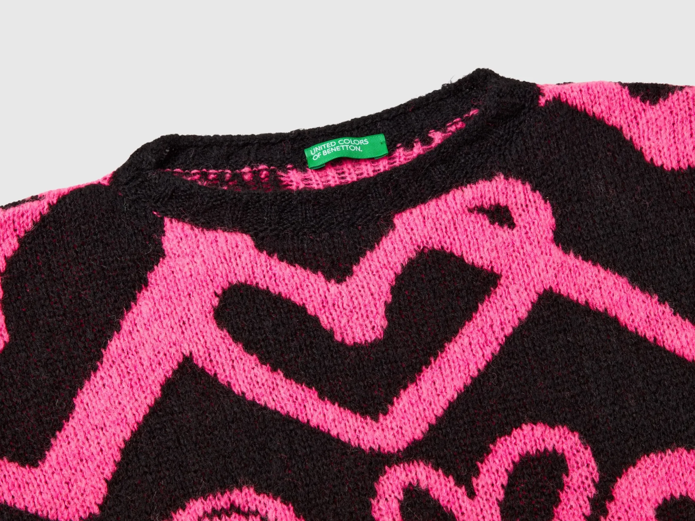Sweater with jacquard heart motif