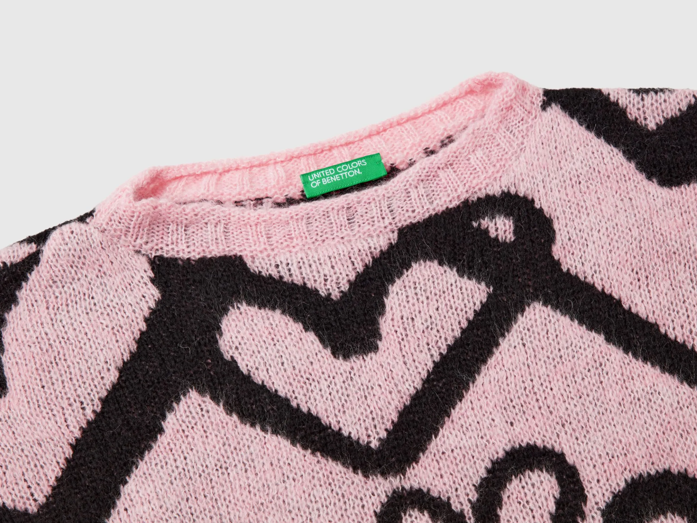 Sweater with jacquard heart motif