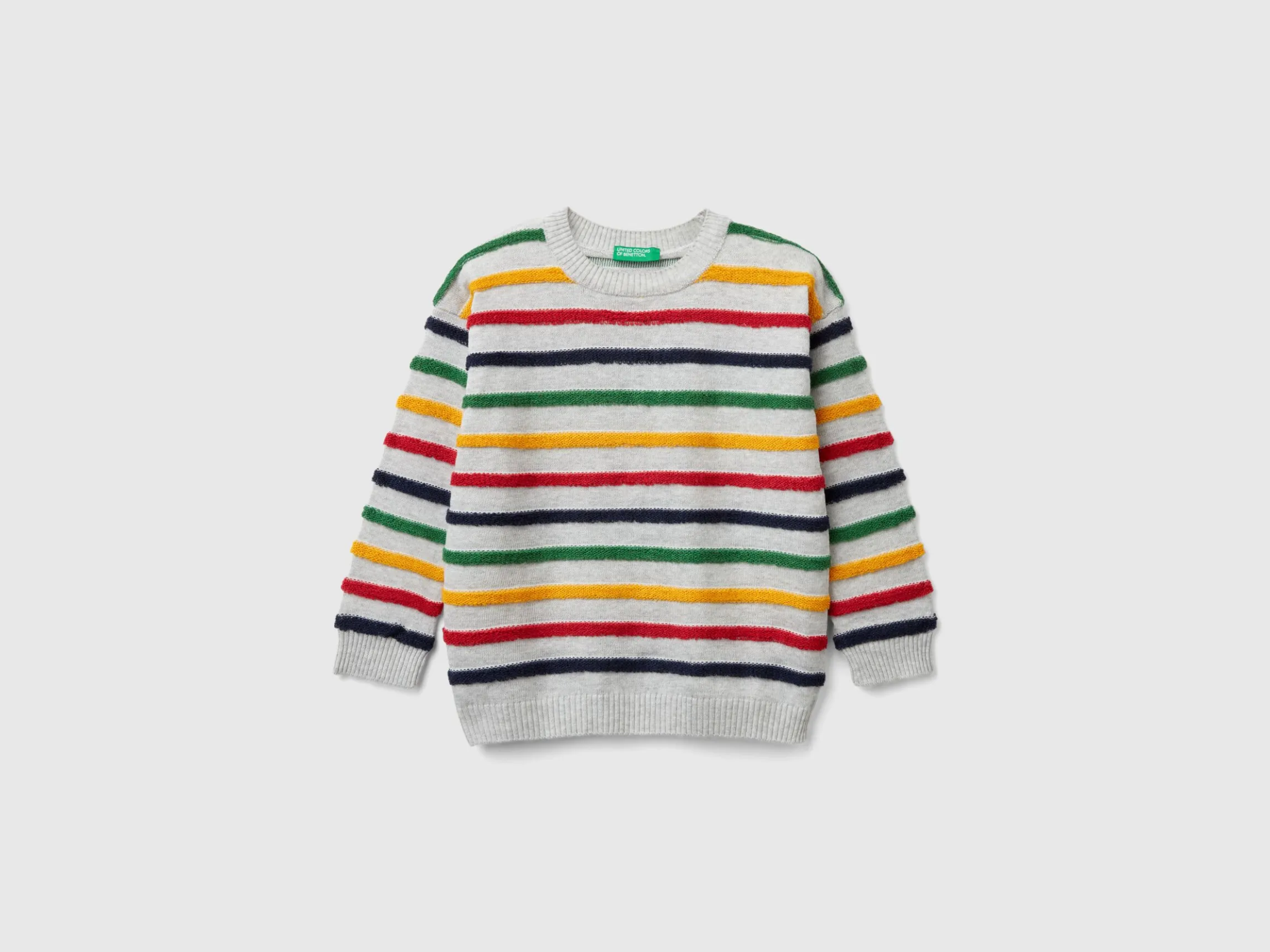 Sweater with multicolored stripes