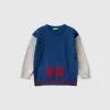 Sweater with number inlay