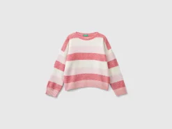 Sweater with recycled fabric and sequins