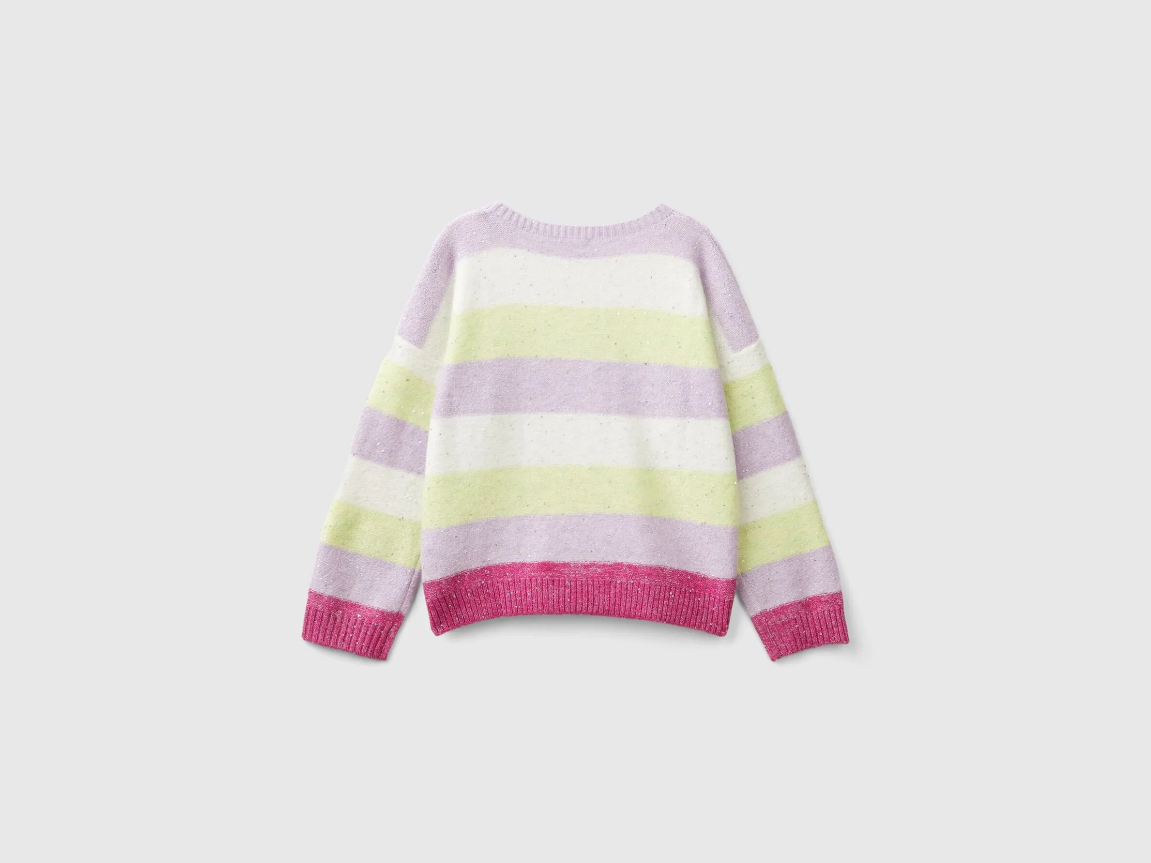 Sweater with recycled fabric and sequins