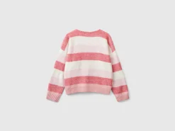 Sweater with recycled fabric and sequins