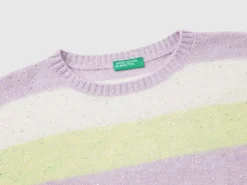 Sweater with recycled fabric and sequins