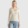 Sweater with sweetheart neck