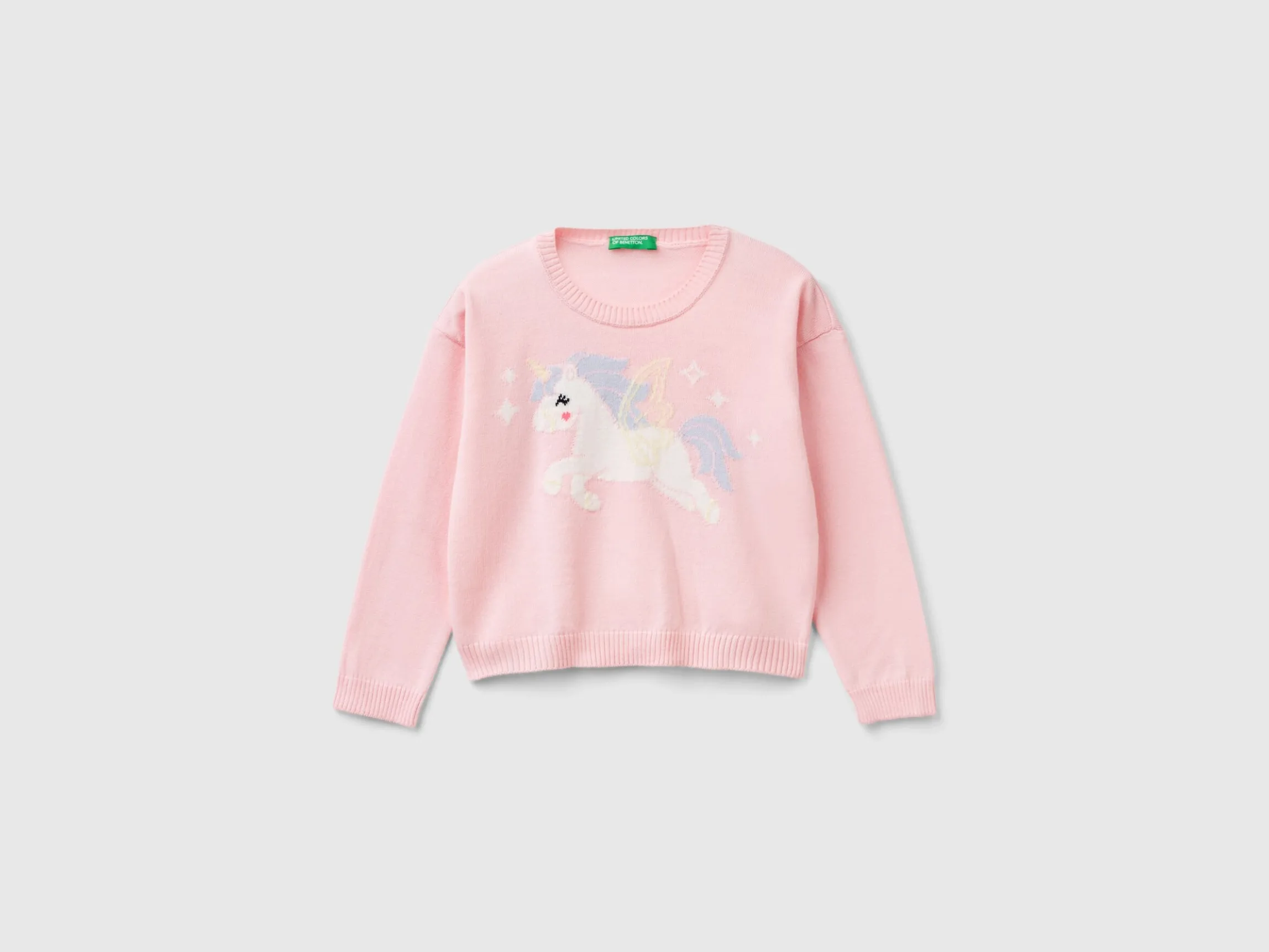 Sweater with unicorn inlay